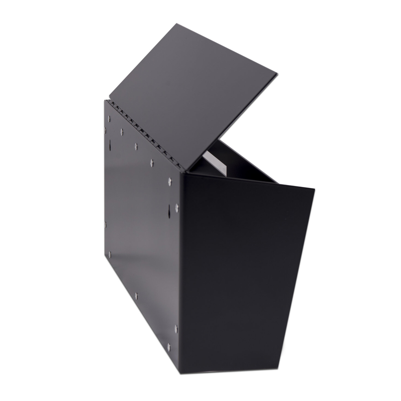 Type 3 Metallic Gray Aluminum Body and Black Acrylic Modern Mailbox with Aluminium Wood Walnut Face Wall Mounted Mailbox Custom Mailbox 