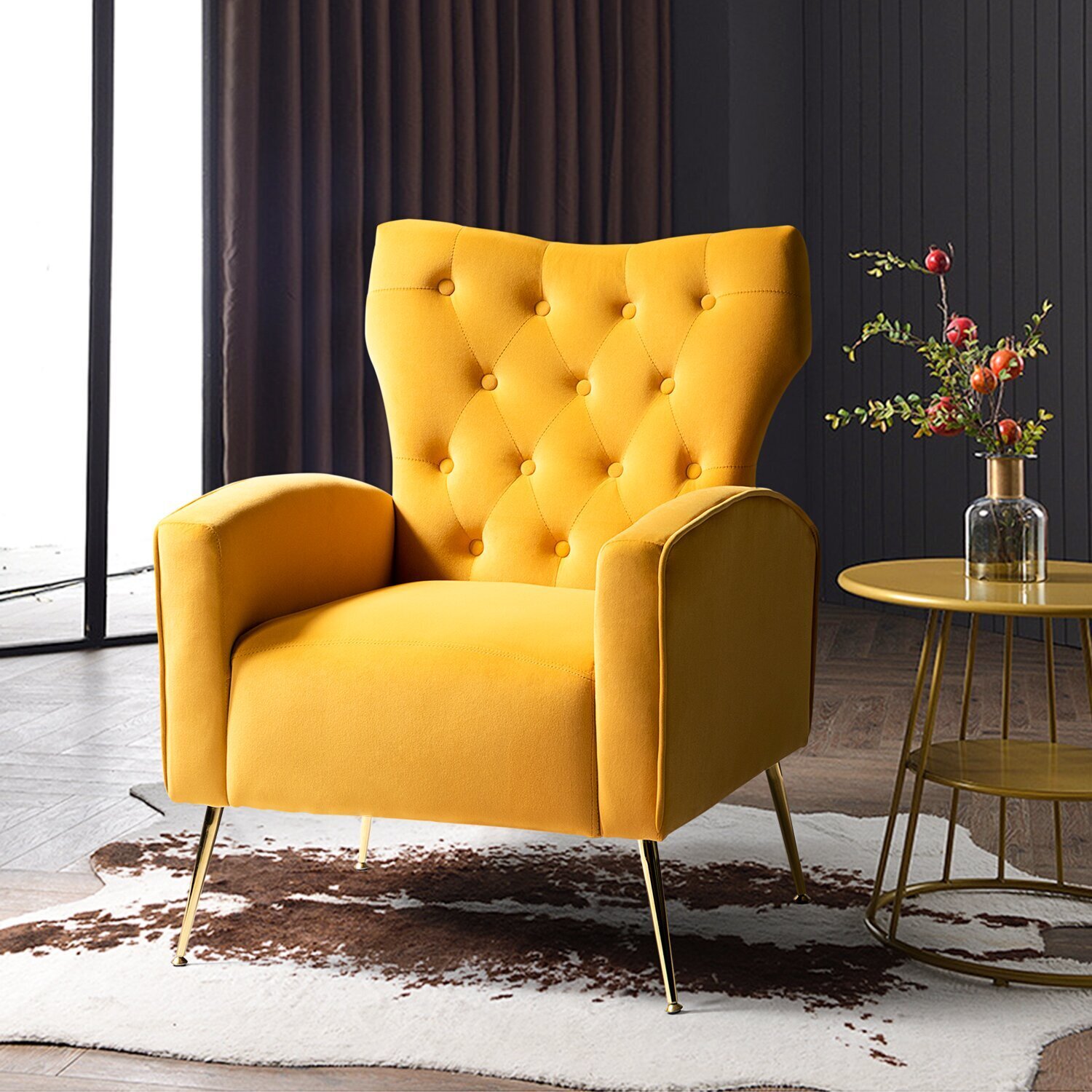 Modern Yellow Wing Chair