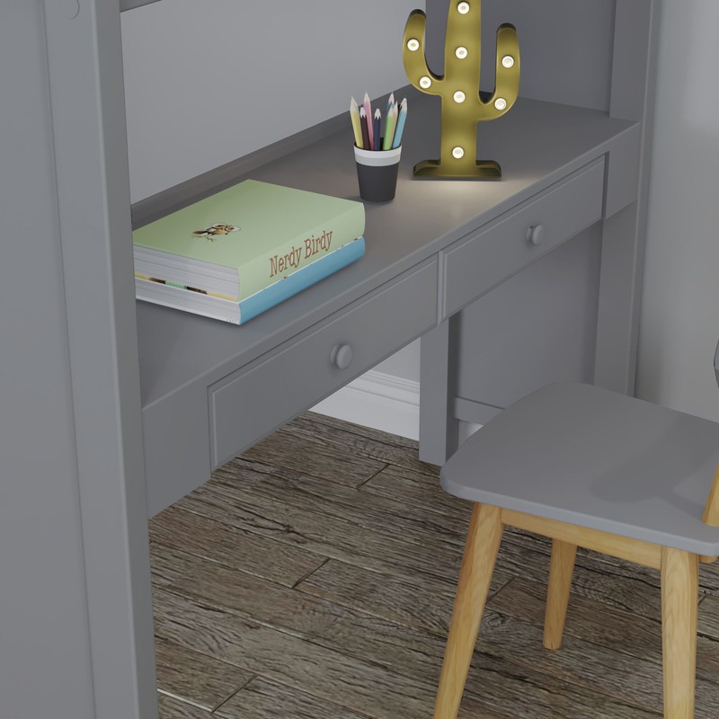 Monserrat Full Solid Wood Loft Bed with Bookcase by Three Posts™ Baby & Kids