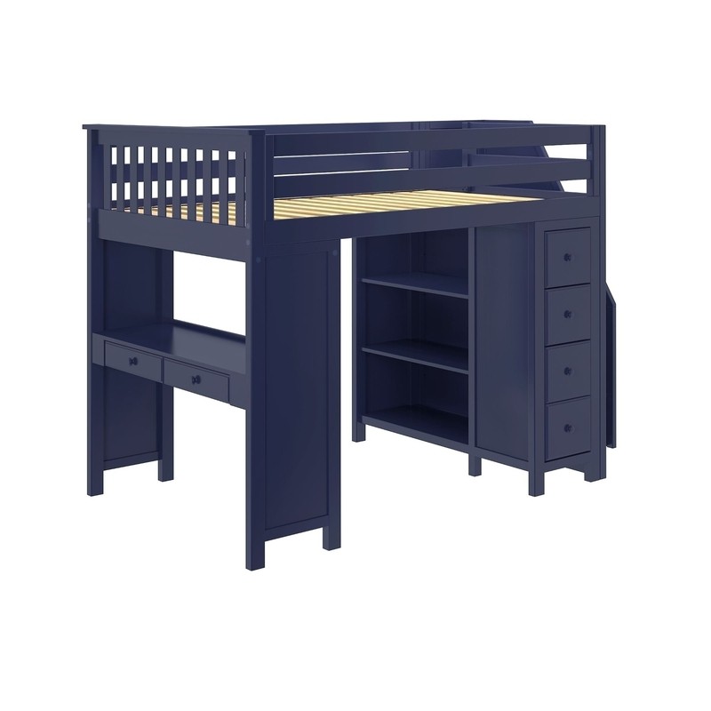 Monserrat Full Solid Wood Loft Bed with Bookcase by Three Posts™ Baby & Kids