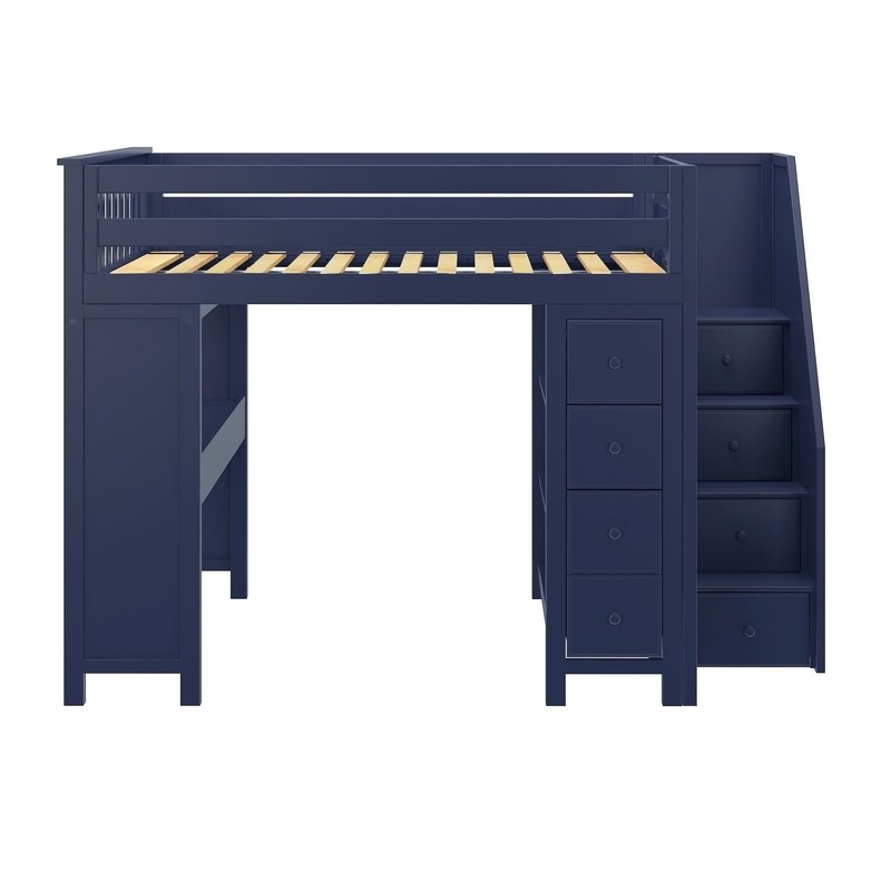 Monserrat Full Solid Wood Loft Bed with Bookcase by Three Posts™ Baby & Kids
