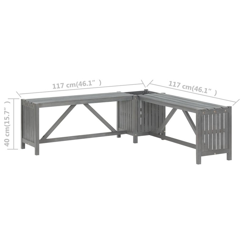 Mortenson Wooden Planter Bench