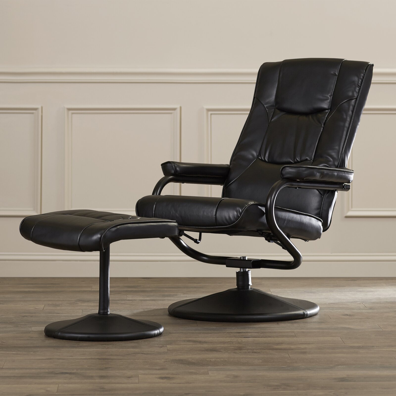 Narrow Recliner Chair with Ottoman