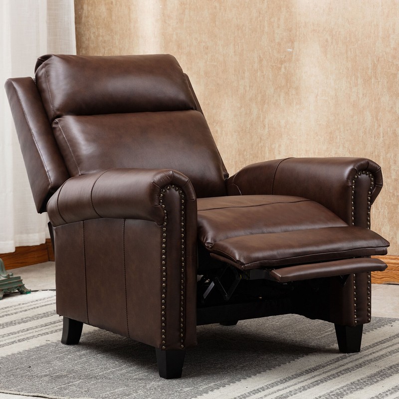 Natchez 33.5'' Wide Genuine Leather Manual Ergonomic Recliner