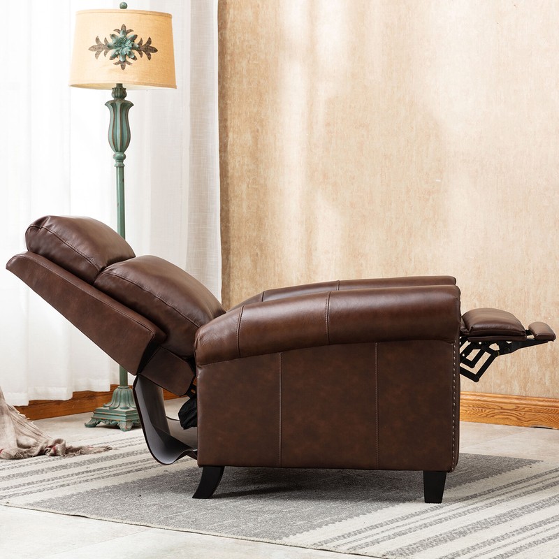 Natchez 33.5'' Wide Genuine Leather Manual Ergonomic Recliner
