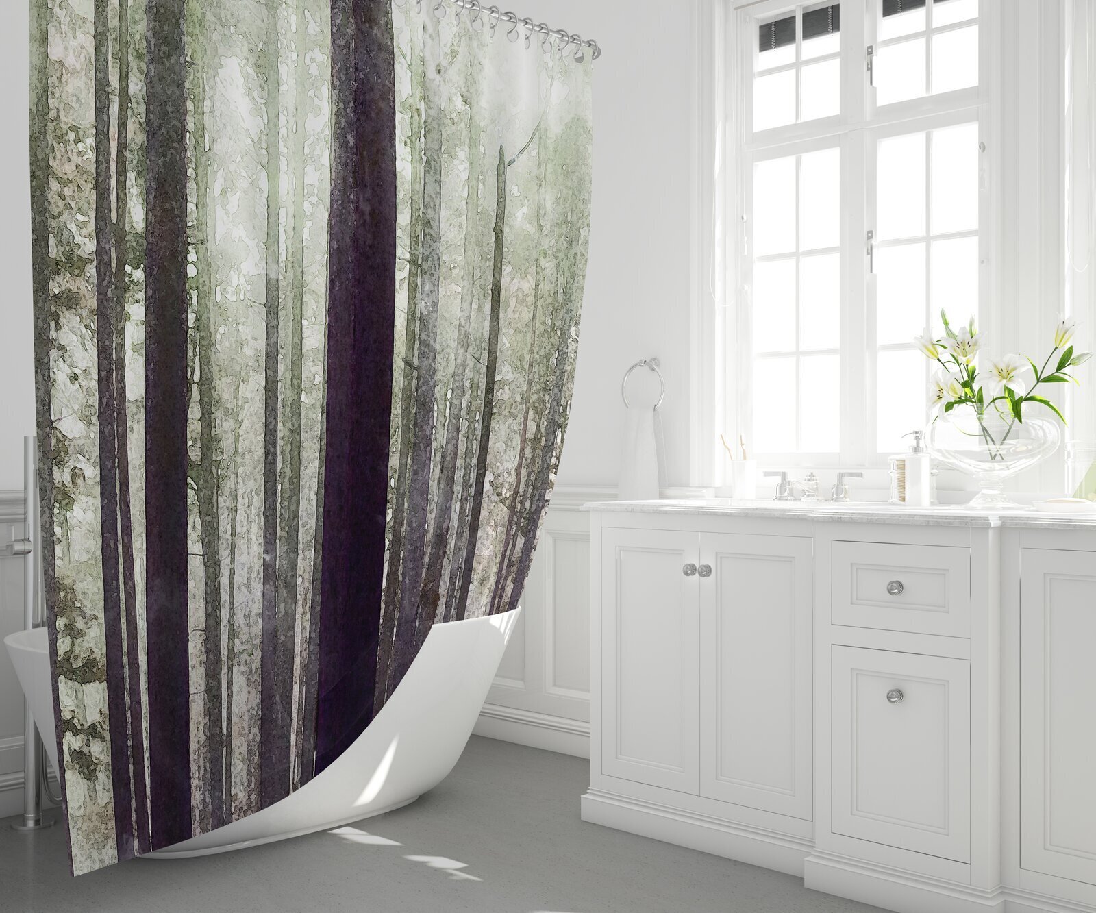 Nature inspired Extra long Shower Curtain