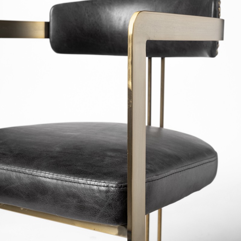 Nealon Leather Upholstered Arm Chair