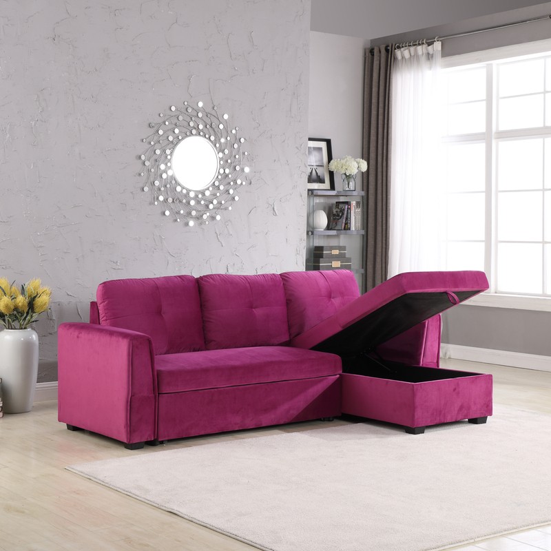 Nelda 91'' Velvet Round Arm Sleeper