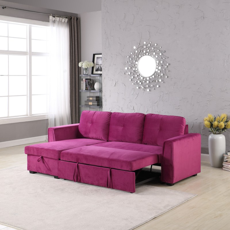 Nelda 91'' Velvet Round Arm Sleeper