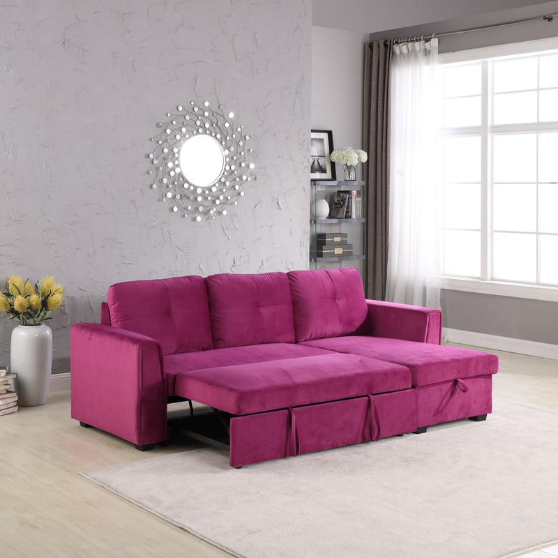 Nelda 91'' Velvet Round Arm Sleeper