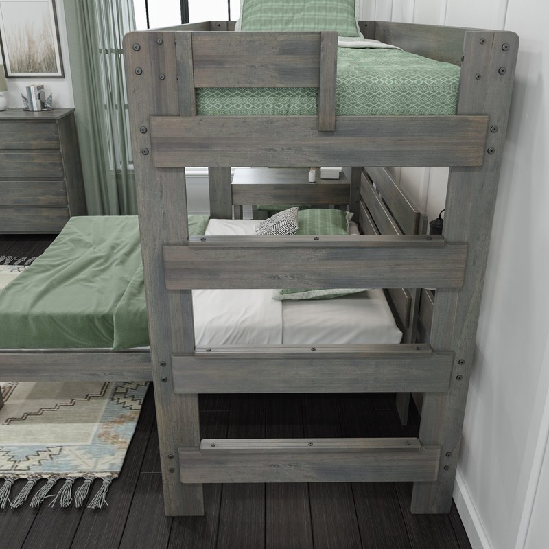 Nessa Solid Wood L-Shaped Bunk Beds with Built-in-Desk by Sand & Stable™ Baby & Kids