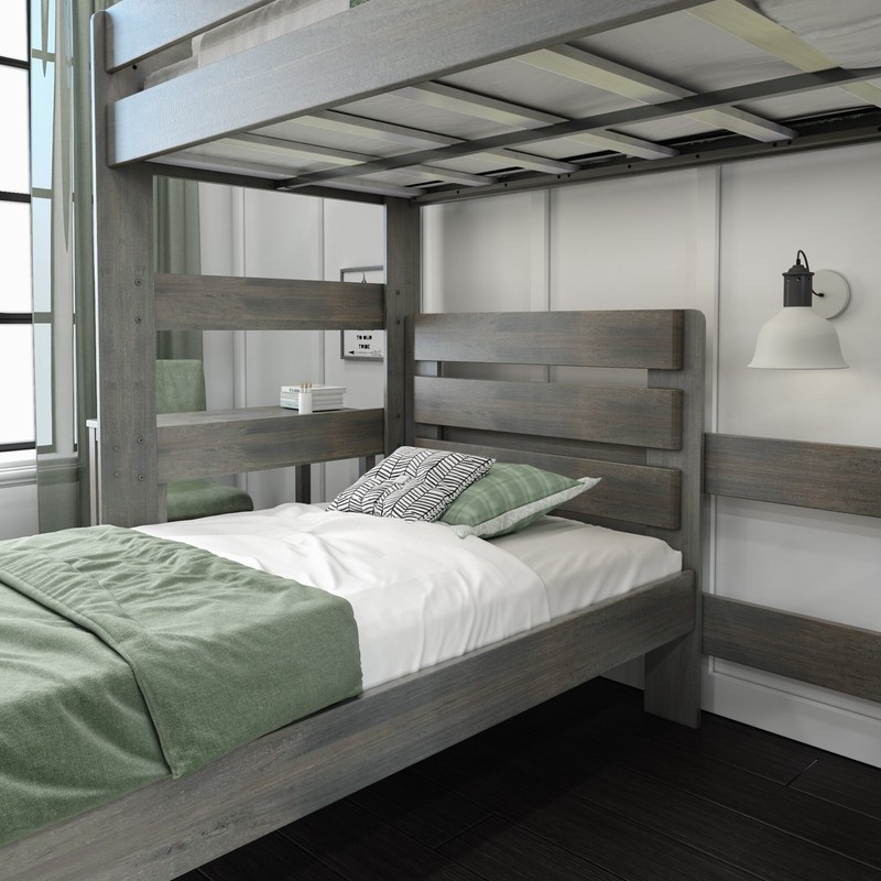 Nessa Solid Wood L-Shaped Bunk Beds with Built-in-Desk by Sand & Stable™ Baby & Kids