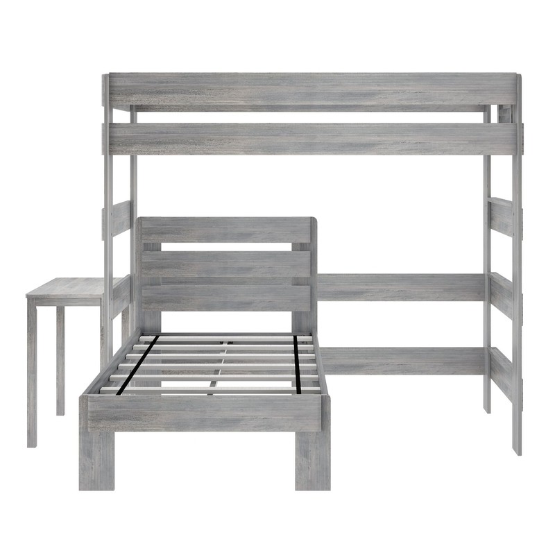 Nessa Solid Wood L-Shaped Bunk Beds with Built-in-Desk by Sand & Stable™ Baby & Kids