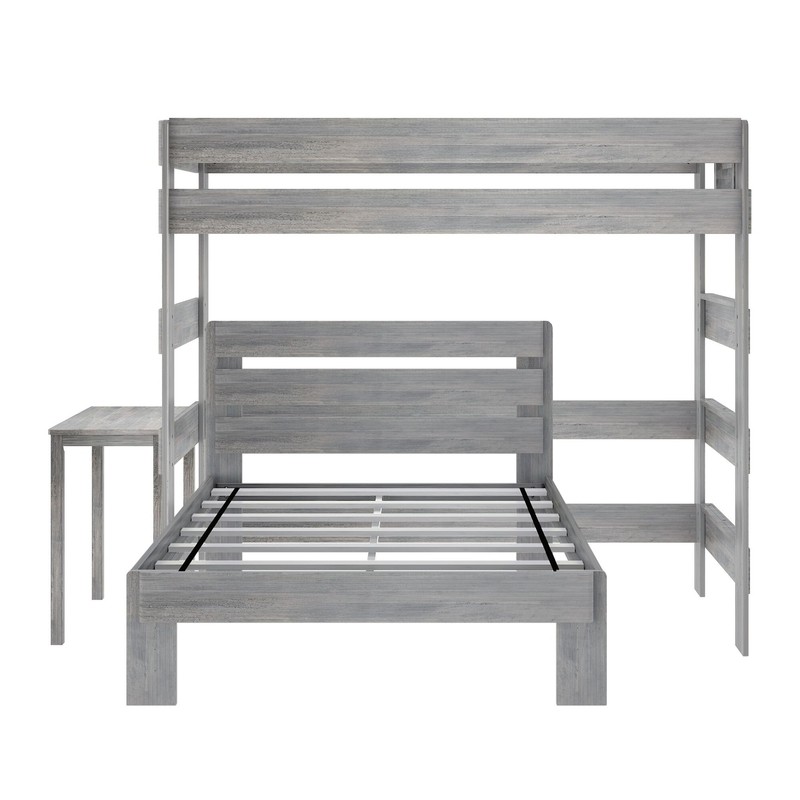 Nessa Solid Wood L-Shaped Bunk Beds with Built-in-Desk by Sand & Stable™ Baby & Kids