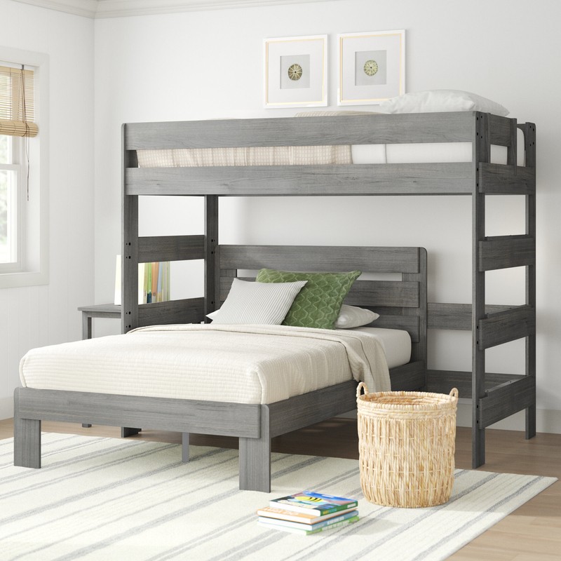 Nessa Solid Wood L-Shaped Bunk Beds with Built-in-Desk by Sand & Stable™ Baby & Kids