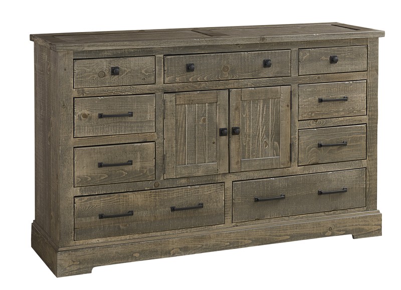 Newtowne 9 Drawer 66'' W Combo Dresser with Mirror