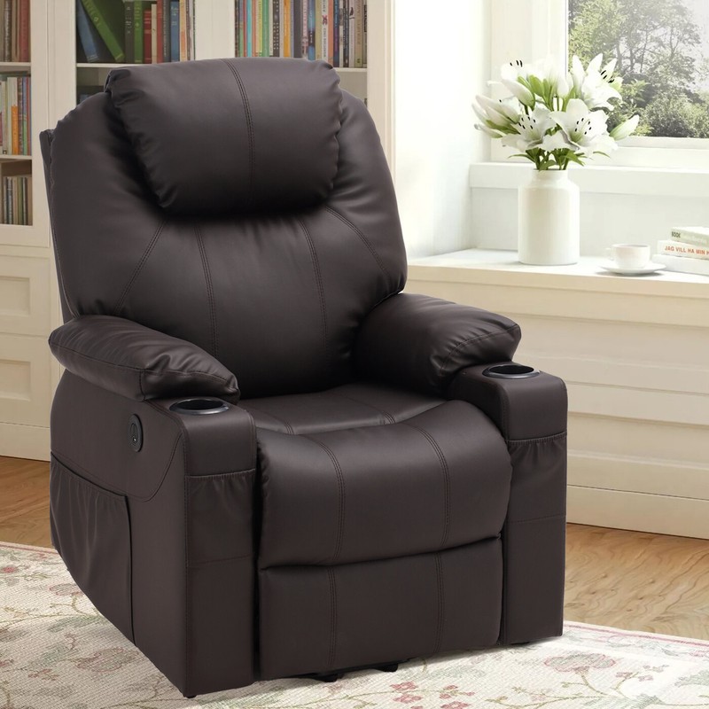 Njomza 30.7'' Wide Faux Leather Power Lift Assist Recliner with Massager