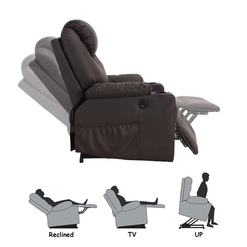 Njomza 30.7'' Wide Faux Leather Power Lift Assist Recliner with Massager