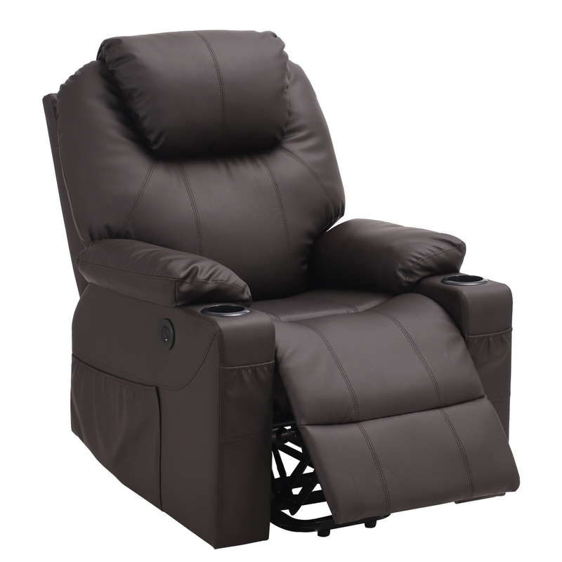 Njomza 30.7'' Wide Faux Leather Power Lift Assist Recliner with Massager