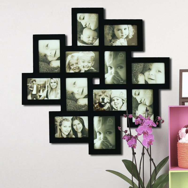 Nordman 12 Opening Decorative Wood Photo Collage Wall Hanging Picture Frame
