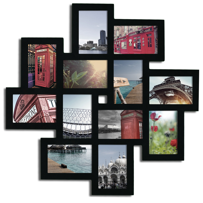 Wall Hanging Copper Mosaic Photo Frame with 4 @ 6 x 4"/4 x 6" Aperture Mount 