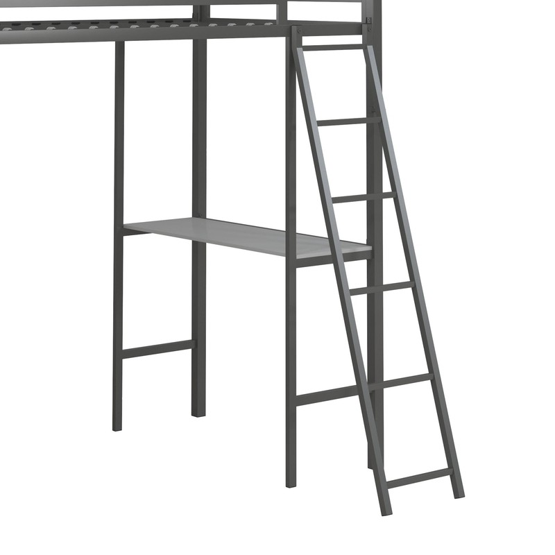 Nova Twin Metal Platform Loft Bed with Built-in-Desk by Little Seeds
