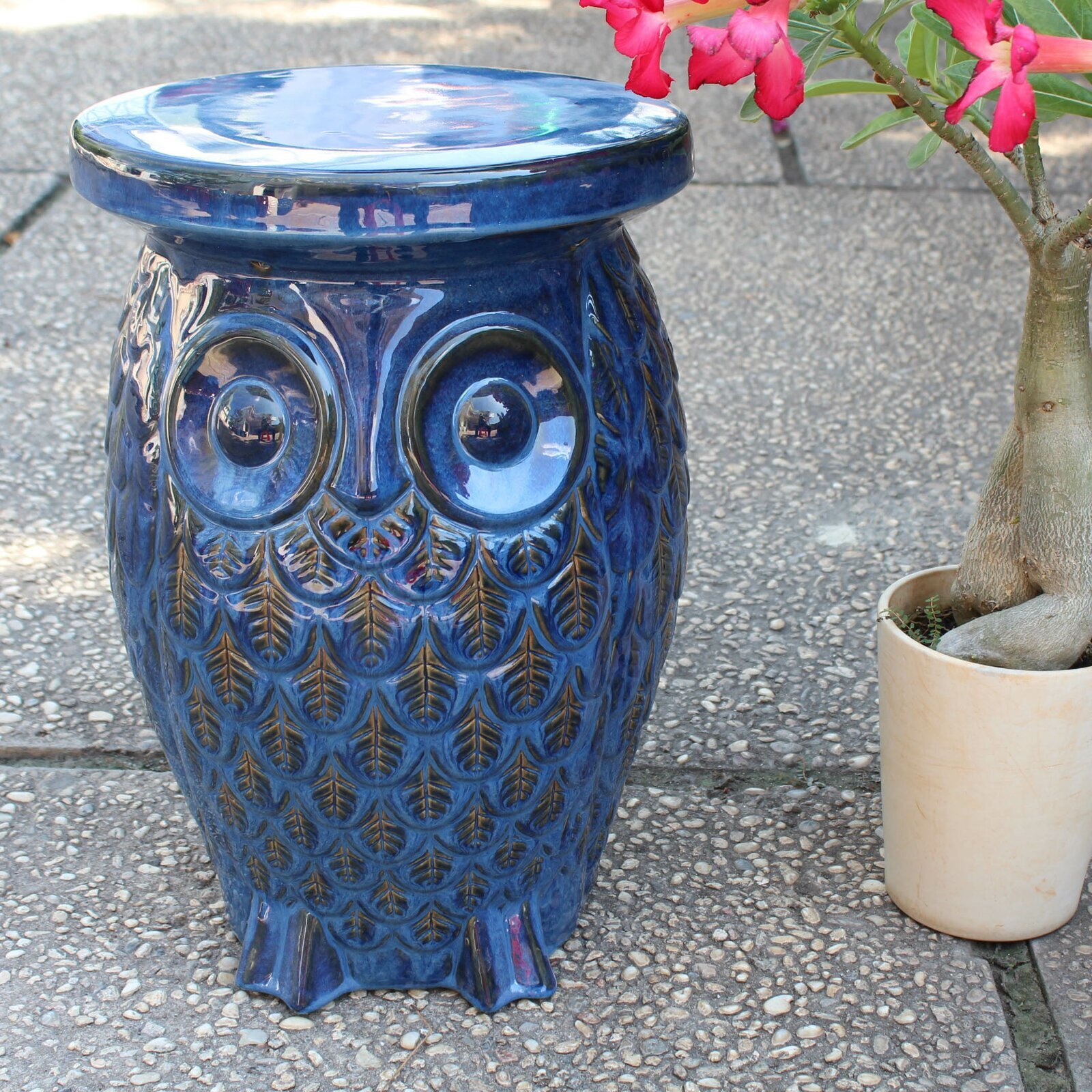Novelty Owl Ceramic Garden Stools