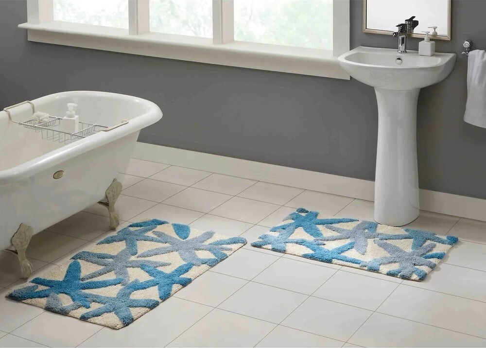 Ocean Inspired Designer Bathroom Rugs