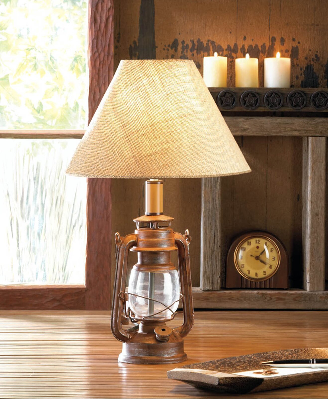 Old fashioned hurricane camping lamp