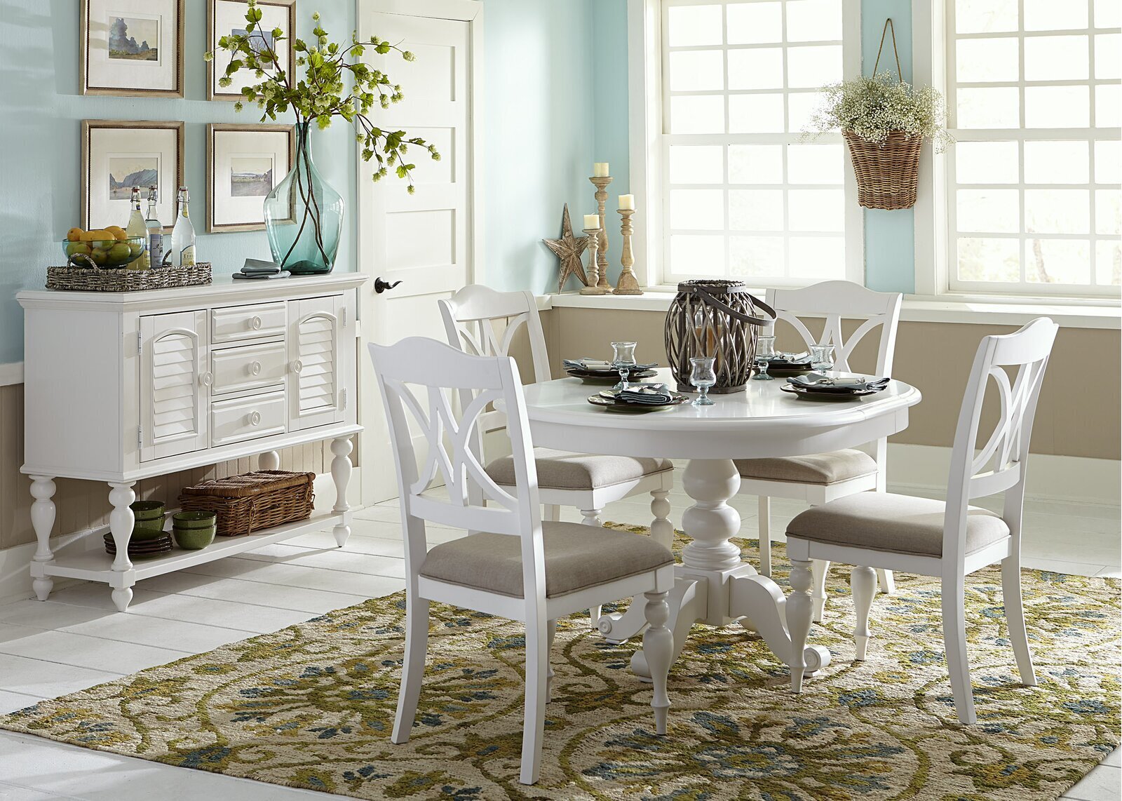 Ornate french country kitchen table with removable leaf