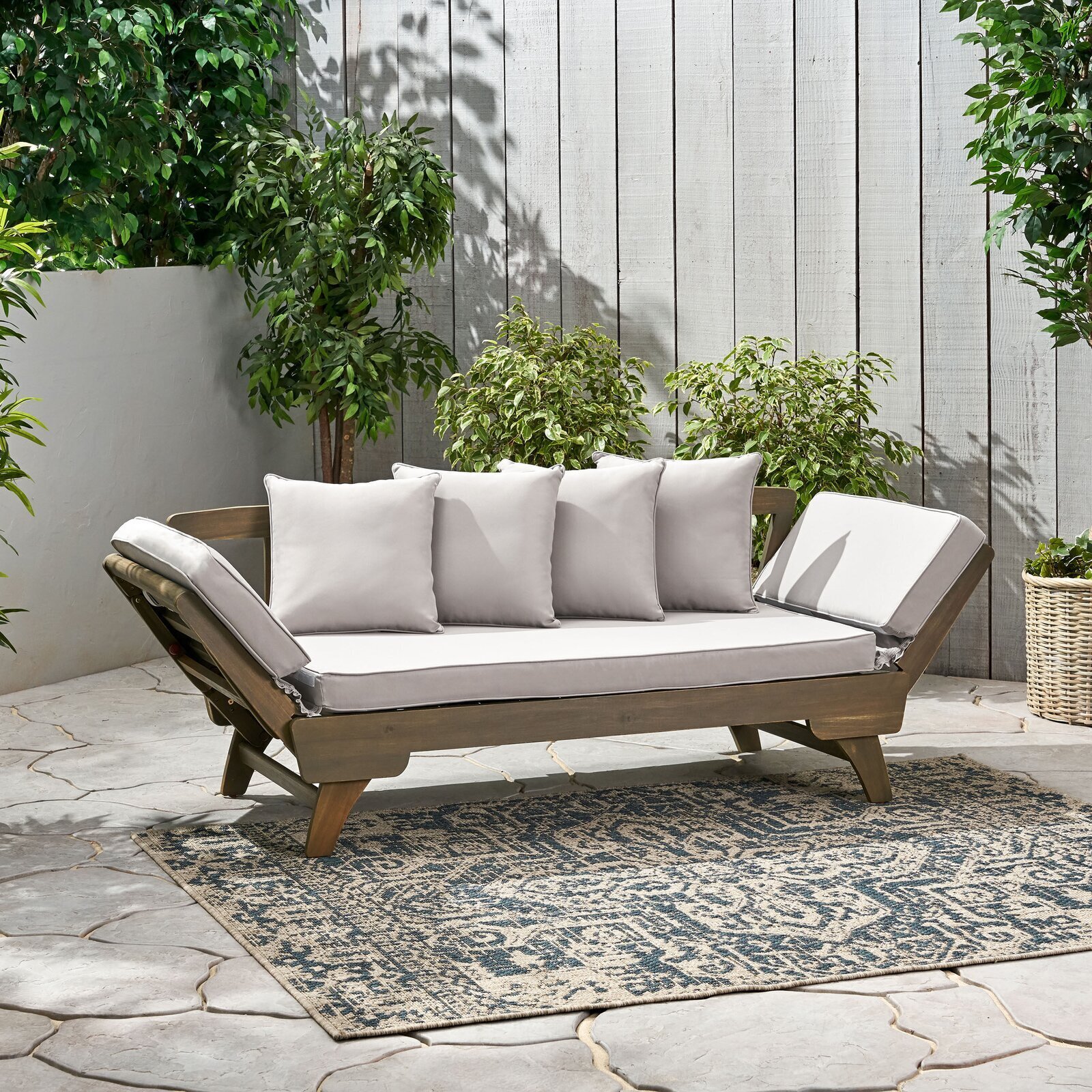 Outdoor day bed solid wood