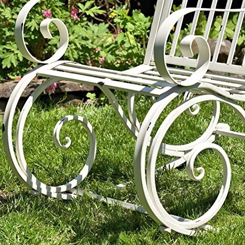 Outdoor Metal Rocking Arm Chair/Bench (Arm Chair, Antique White)