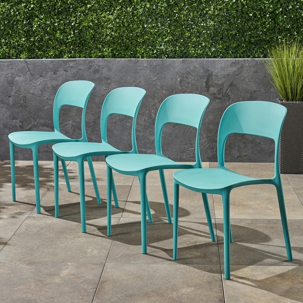 Outdoor Plastic Chairs (Set of 4)