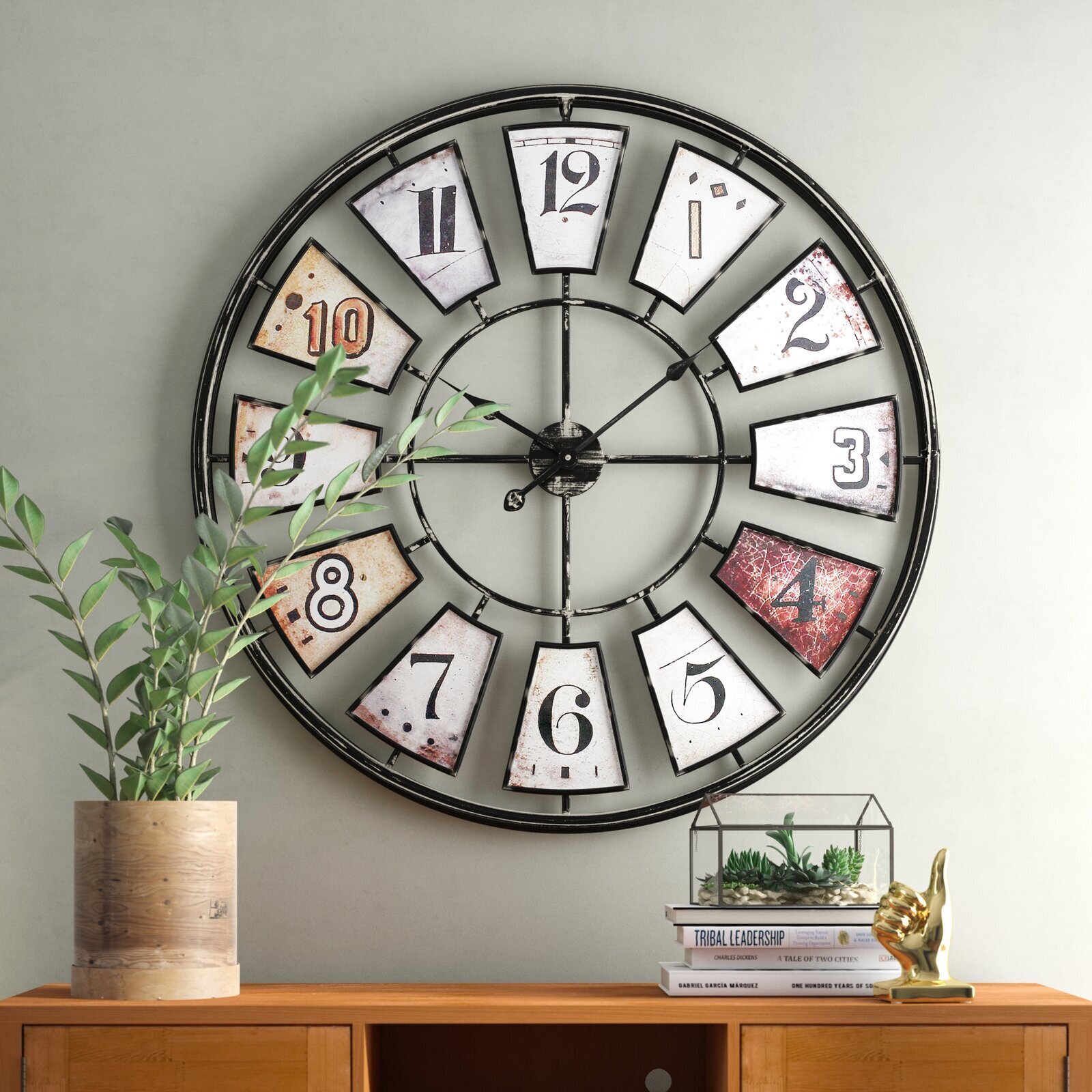 Oversized Southwest Clock with Open Design