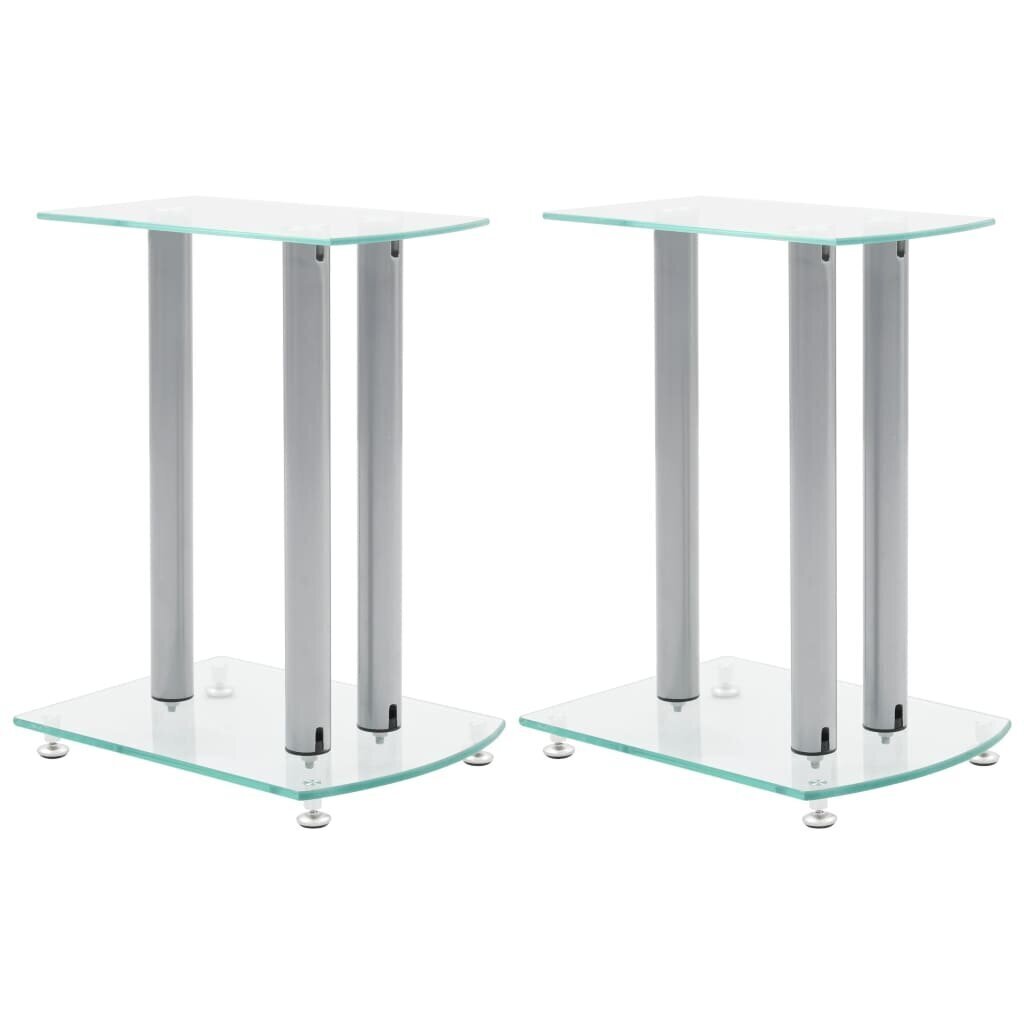 Pair of Stylish Glass Speaker Stand Tables