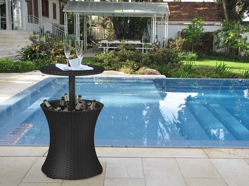 Patio Bar Table with Cooler