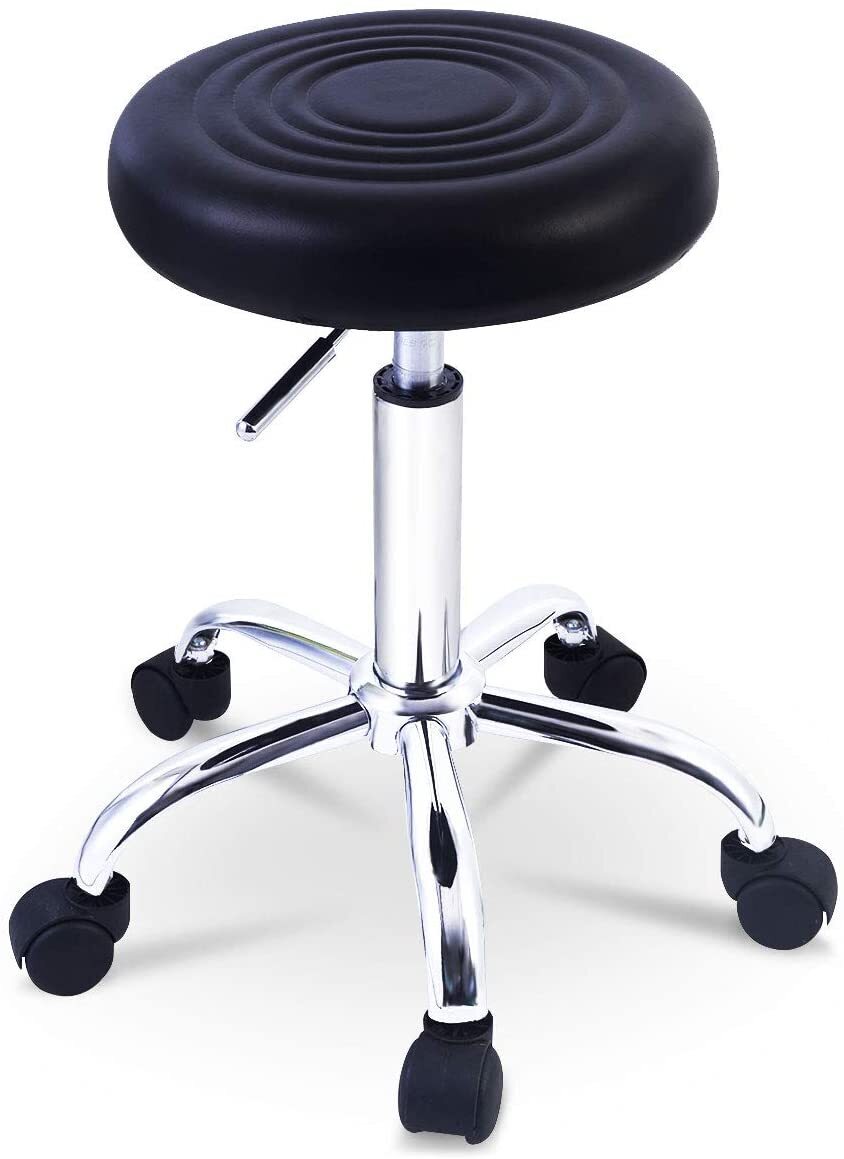 Patterned Bar Stool with Wheels