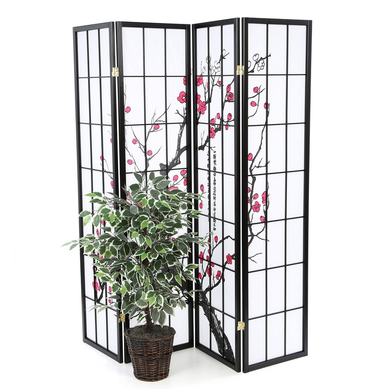 Perley 4 - Panel Solid Wood Folding Room Divider