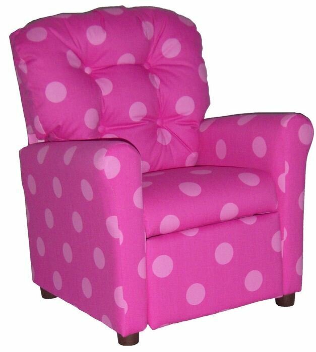 Pink Polka Dot Toddler Recliner Chair