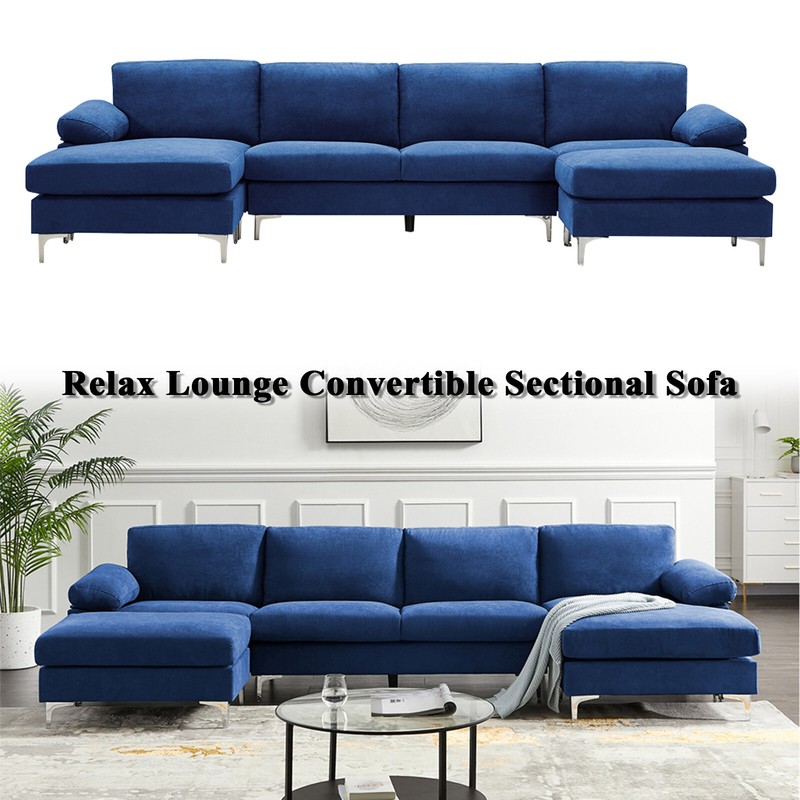 Pioche 131" Wide Symmetrical Sofa & Chaise with Ottoman