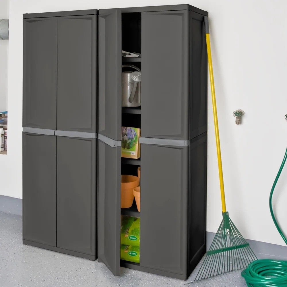 Plastic 4 Shelf Storage Cabinet 