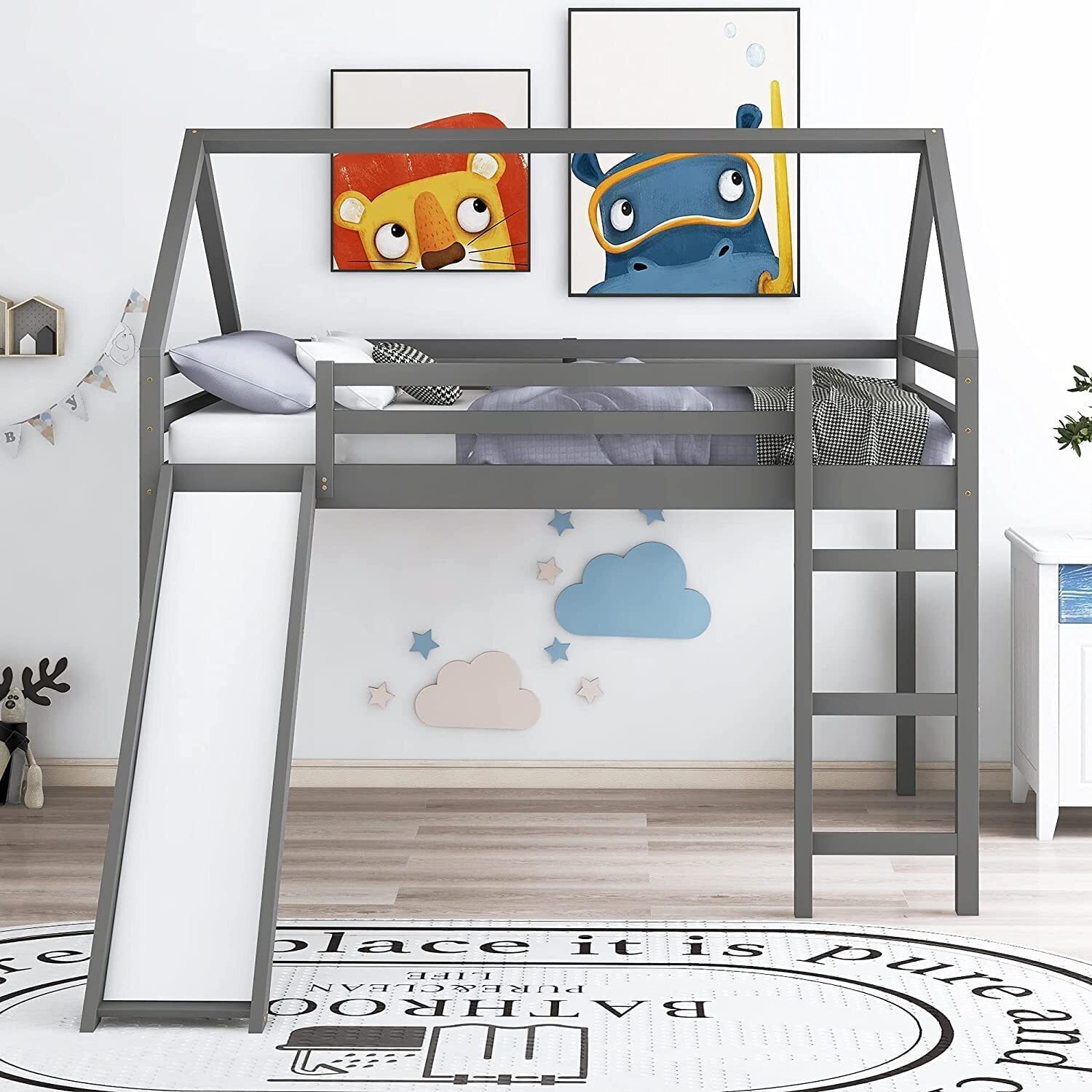 Playhouse Style Low Loft Full Size Bed