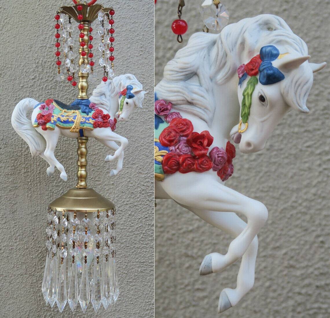 Porcelain Carousel Horse Lamp