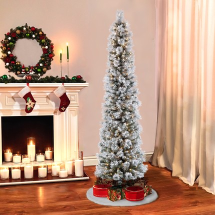 Pre Lit Flocked Christmas Tree - Ideas on Foter