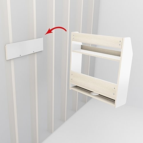 Prepac 2-Tier Floating Wine and Liquor Rack, White, 24 Standard 750ml Bottles Spirits