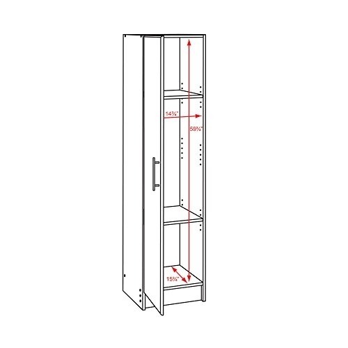 Prepac Elite 16" Narrow Cabinet in White