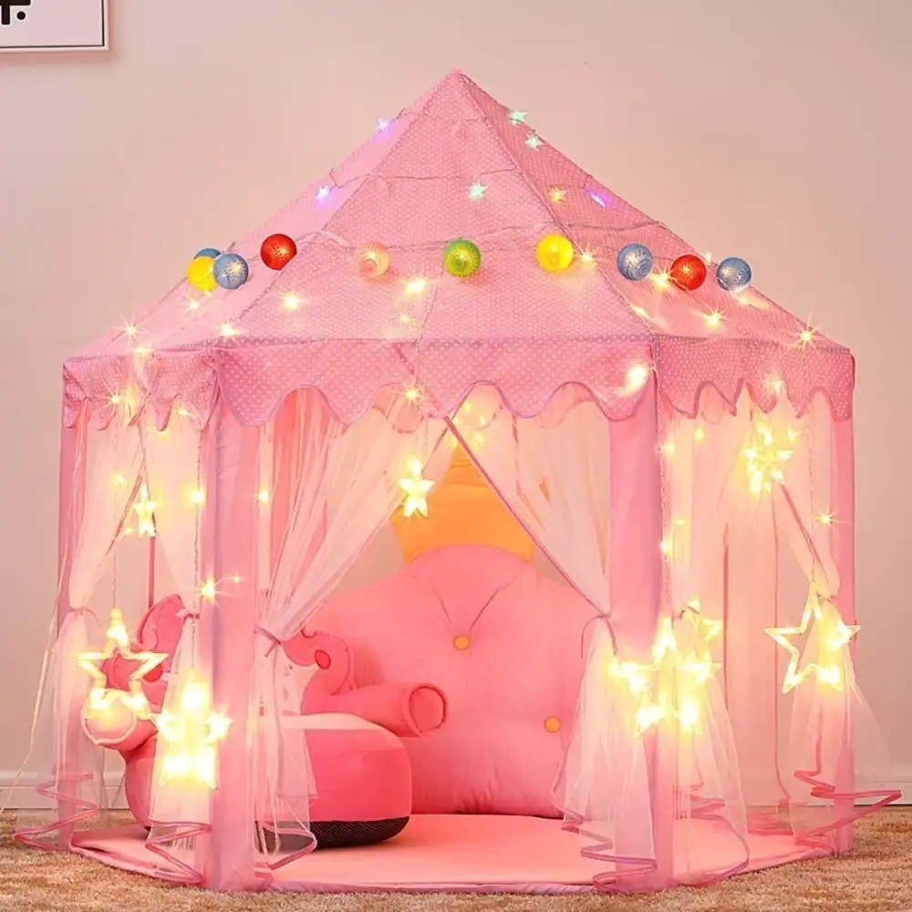 Princess Castle LED Pink Play Tent
