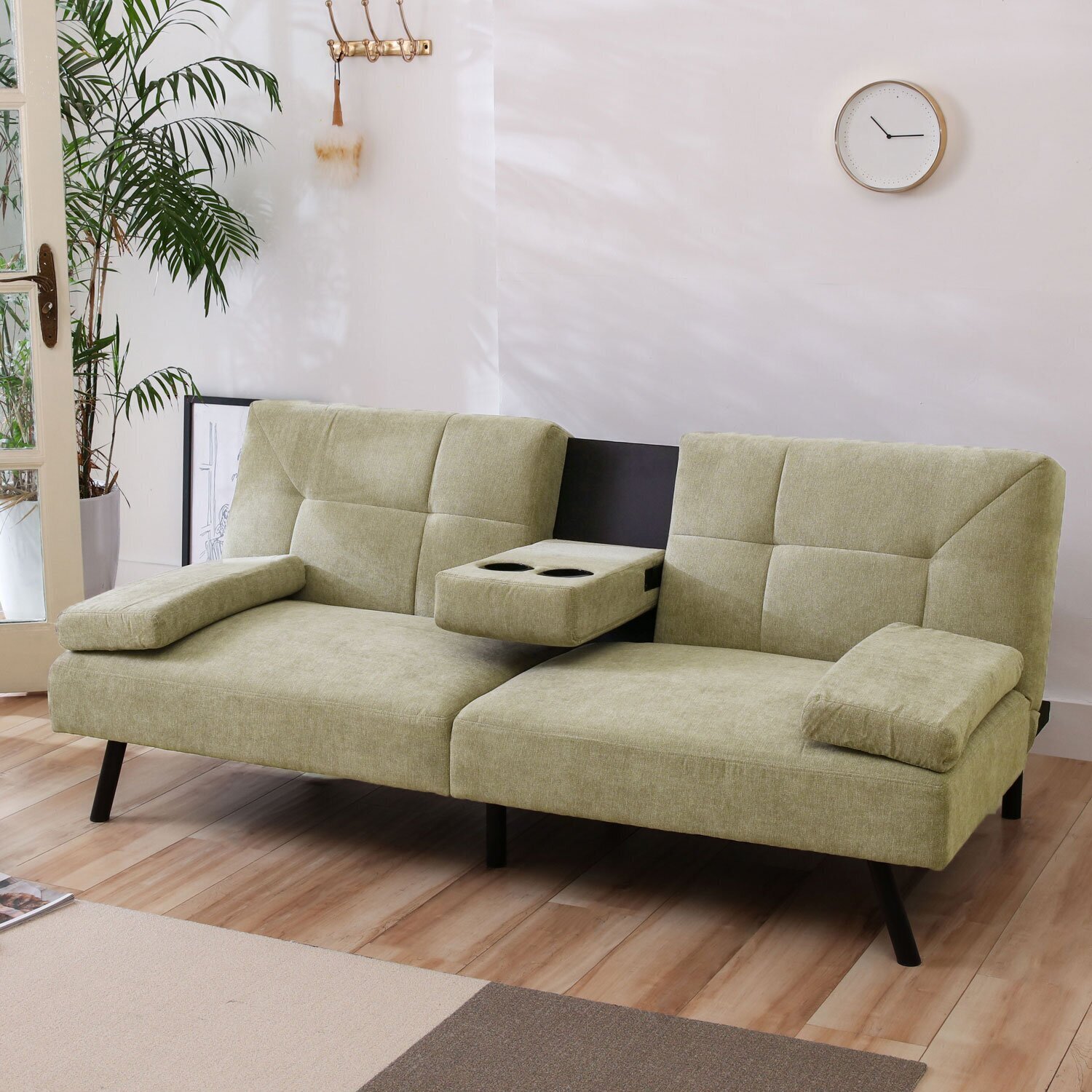 Pull Down Couch with Removable Armrests 