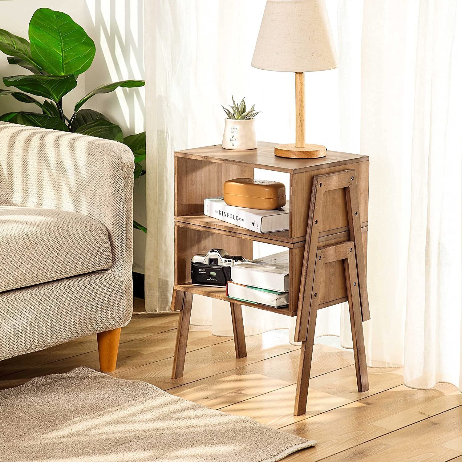 Quirky bamboo end table