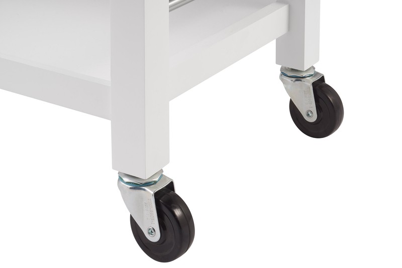 Raabe 32'' Wide Rolling Kitchen Cart with Solid Wood Top